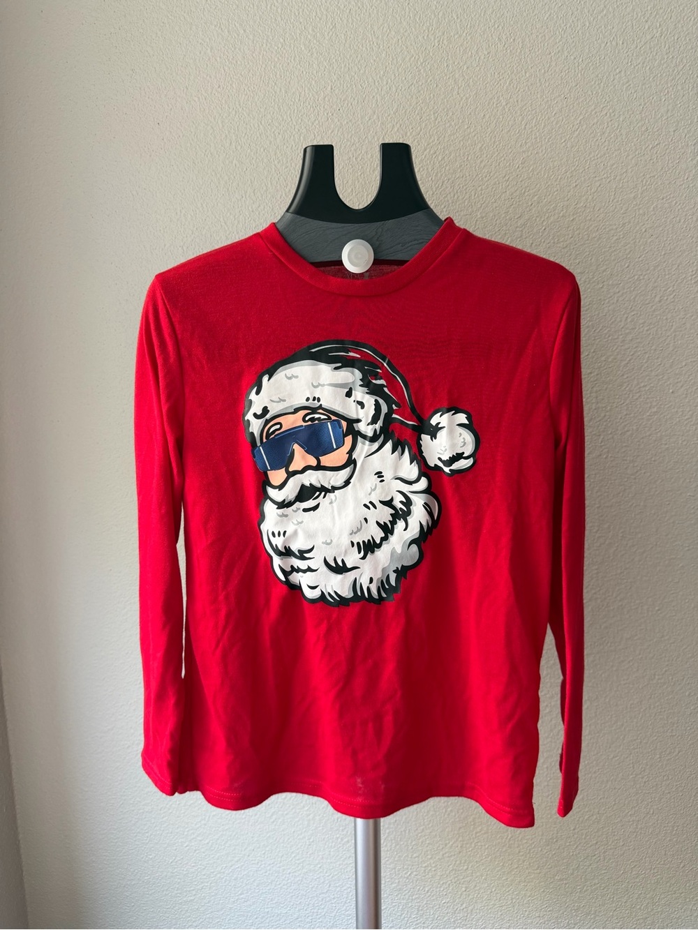 Kids Red Santa Graphic Long-Sleeve Tee